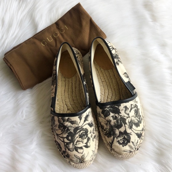 Gucci Shoes - GUCCI Pilar Floral Canvas Platform Espadrilles